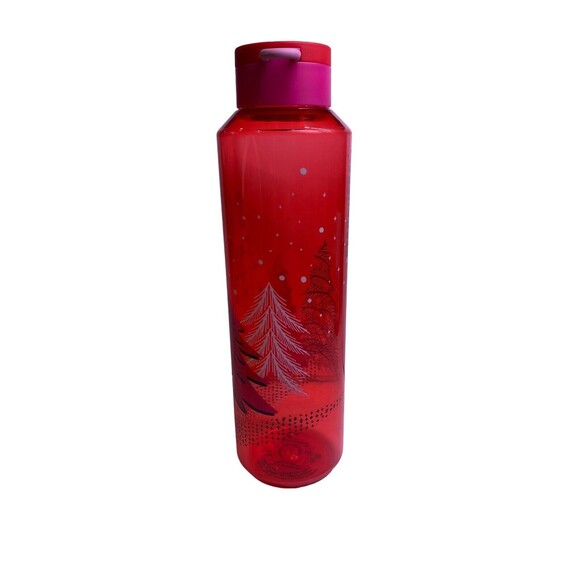 Starbucks Plastic Water Bottle Christmas Holiday Pink Tree 24 oz 2021 - Picture 5 of 13
